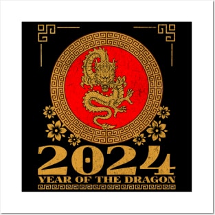 Year Of The Dragon 2024 - Happy New Year 2024 Posters and Art